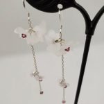 Dainty Handmade Earrings/ Wedding/ Flowers/ Everyday wear/ Special Occasion/ Can be Customized/Sterling Silver Drop/ Swarowski Crystal